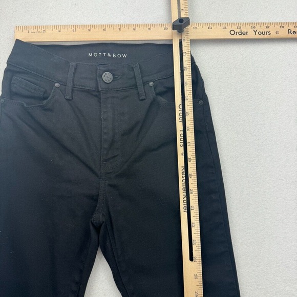 Mott Bow Jeans Women’s Size W 26 L 28 Black High Rise Skinny - Picture 6 of 8